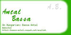 antal bassa business card